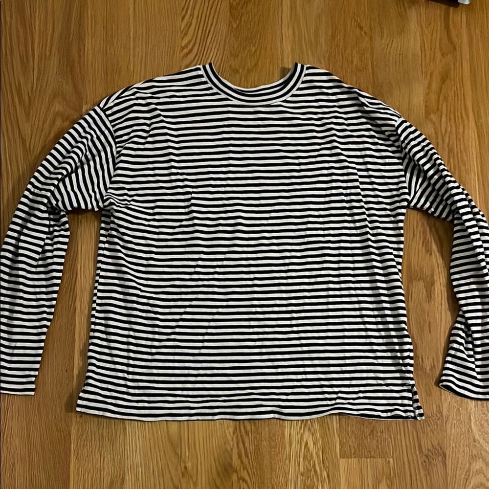 A New Day Blue  and White Striped Top